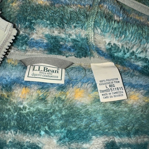 L.L. Bean Multicolor Fleece Jacket - Picture 3 of 4